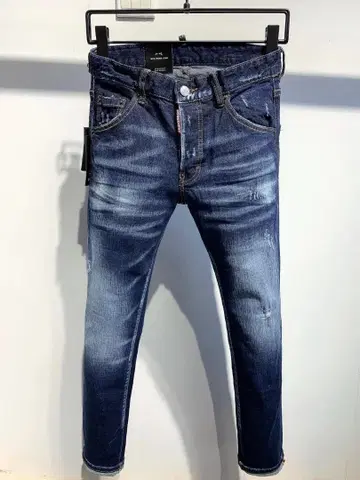 Dsquared2 남성용 스트레이트 청바지 블루 계열 50 사이즈