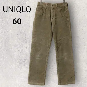 유니클로 코듀로이 팬츠 사이즈 60 베이지 무지 스트레이트 네이비 택