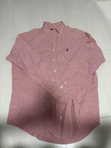 Ralph Lauren 핑크 체크 무늬 긴팔 셔츠
