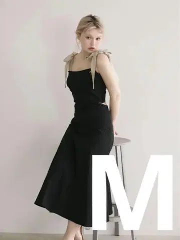 Tilda ribbon dress black (M)