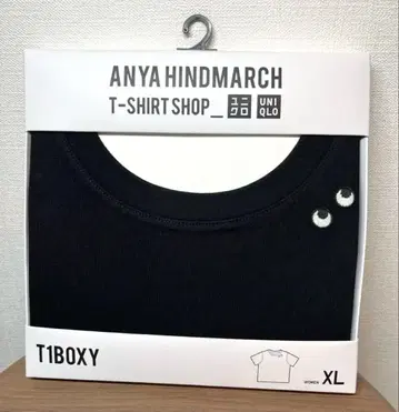 새상품 UNIQLO ANYA HINDMARCH 박시 티셔츠 XL 블랙