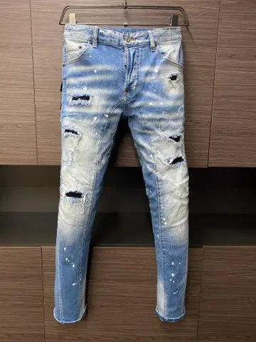 Dsquared2 남성용 스트레이트 청바지 라이트 블루 계열 46 사이즈
