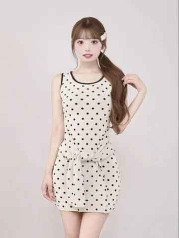 Darich 허리 마크 도트 미니 원피스 Free IVO