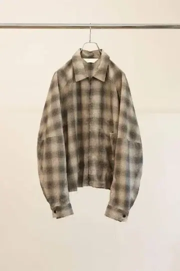 ANCELLM OMBRE CHECK SHORT ZIPUP SHIRT