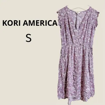 KORI AMERICA 연보라 플라워 프린트 원피스 S