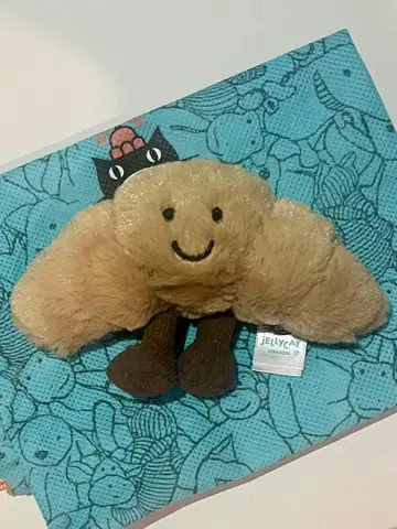 컨디션 최상 Jellycat 크루아상 봉제 인형 Jellycat 키링