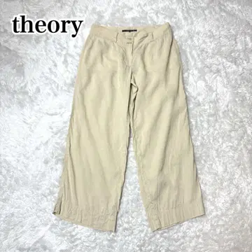 띠어리 theory 베이지 린넨 혼방 캐주얼 크롭 팬츠