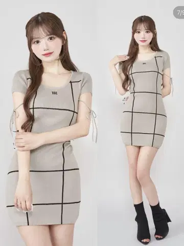 새상품! Darich 백 오픈 스티치 니트 미니 원피스 GRY Free