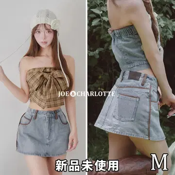 다리치 darich 스웨이드 파이핑 데님 미니 스커트 블루 M