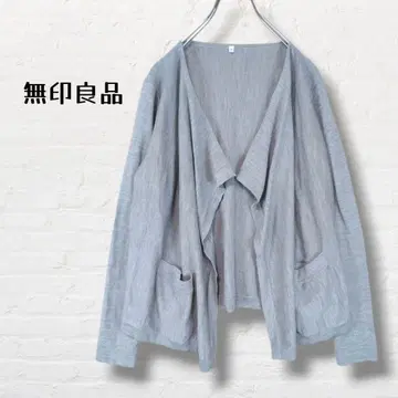 MUJI 무인양품 긴팔 가디건 실크 혼방 [M] 그레이