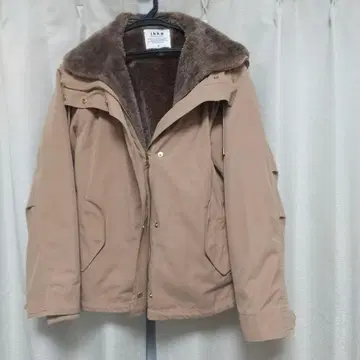 베이지 플리스 안감 모즈 코트