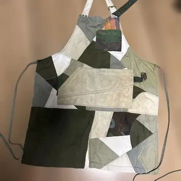blue blue hrm 카모 패턴 패치워크 에이프런