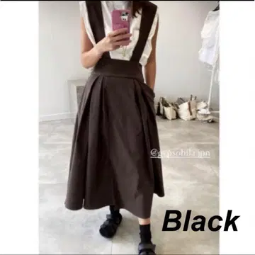 미사용 gypsohila 랩 오버롤 스커트 블랙