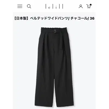lelill [일본제] 벨티드 와이드 팬츠