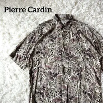 Pierre Cardin 아로하 셔츠 레이온 S 흐린 그린 x 핑크