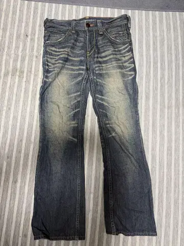 플레어 데님 팬츠 다크 블루