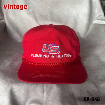 usa 구제 의류 90년대 vintage 기업 트래커 캡 레드 스냅