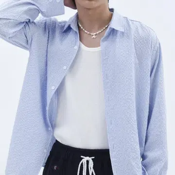 썸머 셔츠 오버 사이즈 셔츠 스카이블루 라이트 블루