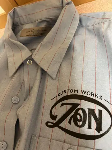 ZON 스트라이프 워크 셔츠 XXL