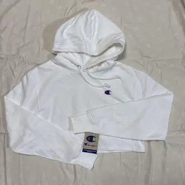 Champion 화이트 크롭 맨투맨 S
