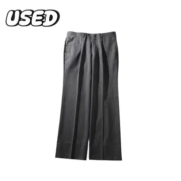 구제 의류 슬랙스 스트라이프 턱 와이드 USED 스트레이트 L