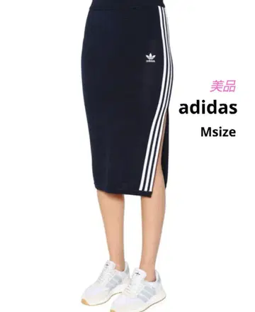adidas 오리지널 니트 타이트 스커트 네이비 M 사이즈