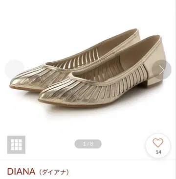 DIANA 골드 플랫슈즈 22.5cm