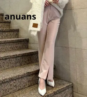 컨디션 최상 anuans 24AW 프론트 슬릿 팬츠 아뉴앙스 M 베이지