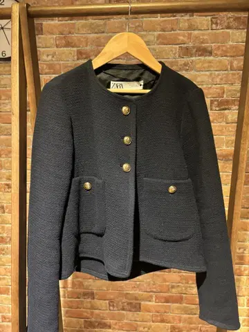 ZARA 네이비 노카라 자켓 S
