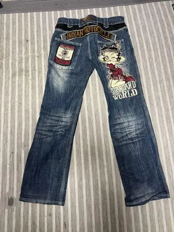 Betty Boop Indian Motorcycle 스트레이트 데님