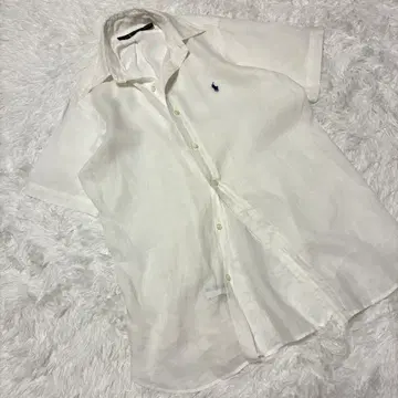 Ralph Lauren 린넨 화이트 반팔 셔츠