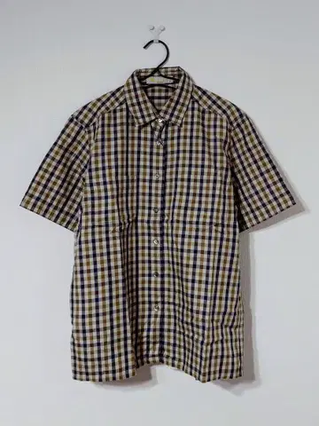 Aquascutum 아쿠아스큐텀 체크 패턴 반팔 셔츠 블라우스