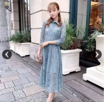 미사용 새상품 미셸 마카롱 레이스 셔츠 원피스 야쿠와 사토미