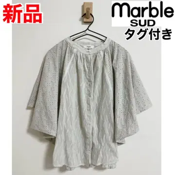 marble SUD 라이트 그레이 오부 소매 블라우스 사이즈 F