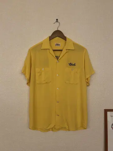 50년대 Hilton rayon bowling shirt 체인 스티치