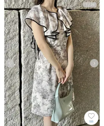 snidel 러플 볼레로 파이핑 미니 원피스