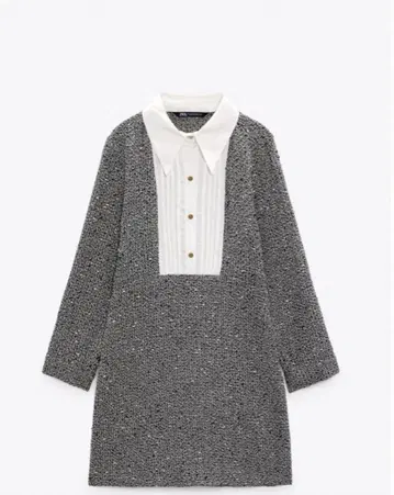 ZARA 대비 새틴 텍스처 원피스