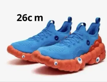 쿠션성 있는 파랑 오렌지 스니커즈 26cm