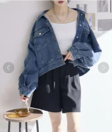 [ RU.TI.LE ] 숏 데님 자켓 M 네이비