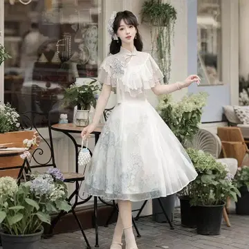 프릴 꽃무늬 슬리브리스 드레스 LT08