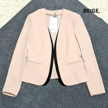 미사용 새상품 베이지 더블 칼라 자켓 워셔블 핑크 베이지 M