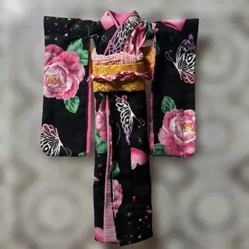 제니 오이란 유카타 기모노 핸드메이드 히키즈리
