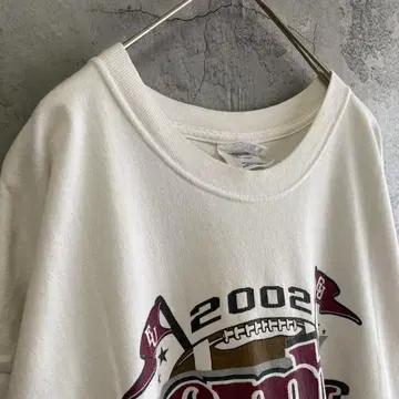 00's 헤인즈 구제 미국 수입 양면 프린트 티셔츠 반팔 화이트 XL