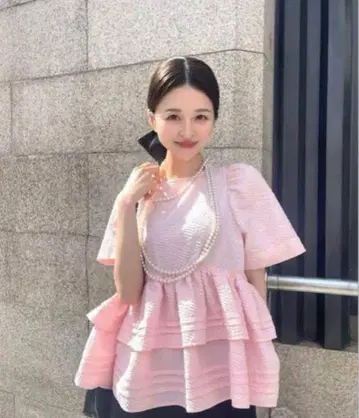 BIBIY FOIRE PUFF BLOUSE PINK