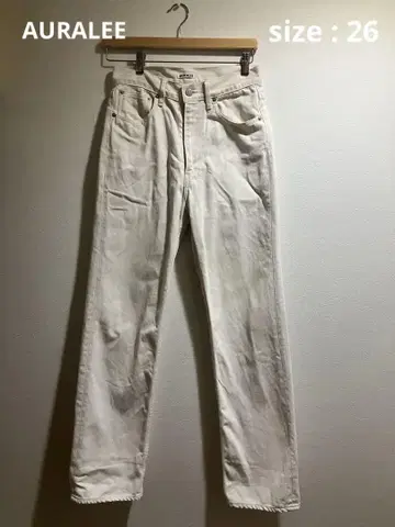 AURALEE HAND TWIST DENIM 화이트 스트레이트 데님 26