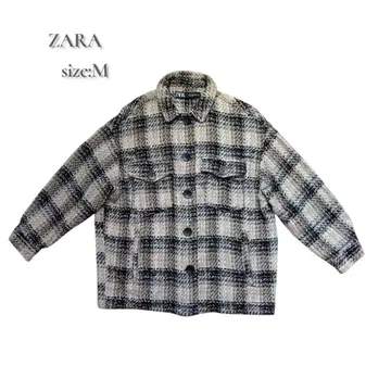 [새상품급] ZARA 자라 트위드풍 체크 무늬 겉옷 자켓