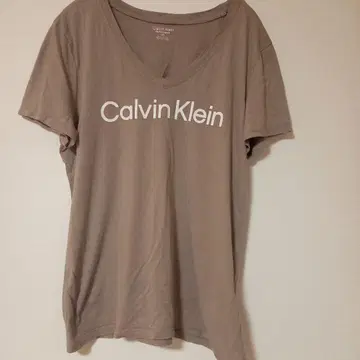 Calvin Klein 베이지 V넥 티셔츠 L/G