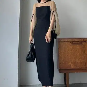 새상품급 Louere 루에레 튤 볼륨 소매 원피스 S