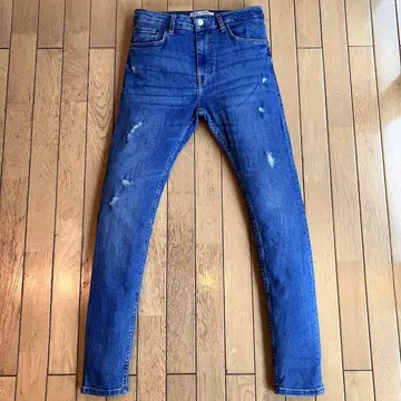 ZARA 남성용 데미지 데님 청바지 스키니 스트레치 자라