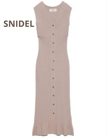 SNIDEL ORGANICS 내로우 니트 원피스 프론트 버튼 핑크